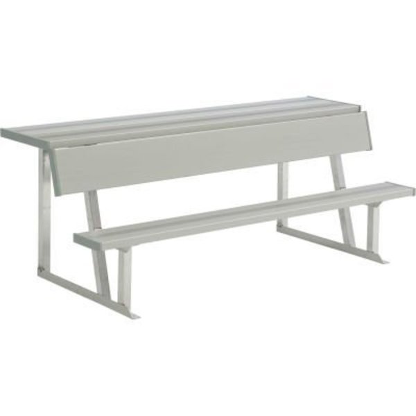 Gt Grandstands By Ultraplay 6' Aluminum Team Bench with Rear Shelf and Backrest, Portable BE-DGS00600